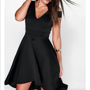 Black High Low skater dress